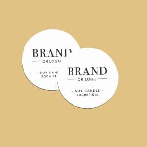 white candle labels stickers